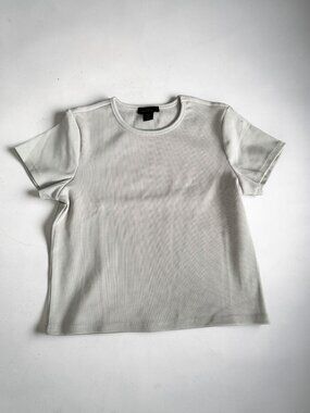 HOUSE OF HARLOW Gray Ribbed Basic T Shirt Size Large